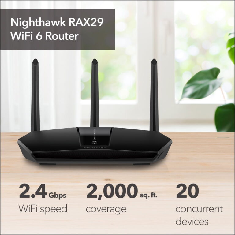 NETGEAR Nighthawk RAX29 WiFi 6 Router – AX2400 Speed