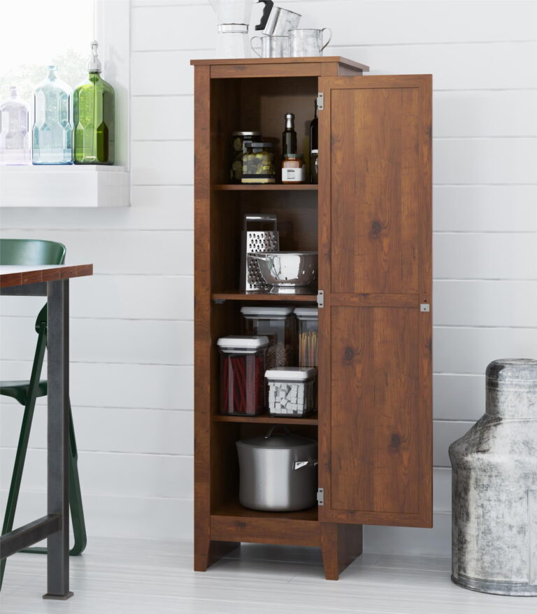 Ameriwood Milford Single Door Pantry Cabinet – Old Pine
