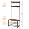 Elemore Home Hall Tree, 3-in-1 Coat Rack with Bench and Shoe Storage
