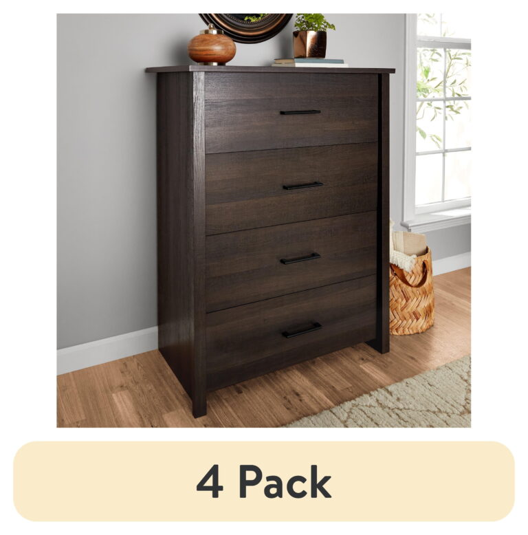 Mainstays Hillside 4-Drawer Dresser, White Finish
