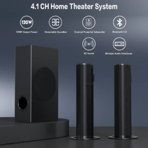 TOPVISION 4.1ch Sound Bar – 120W Subwoofer, Bluetooth, HDMI