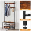 Elemore Home Hall Tree, Coat Rack with Bench and Shoe Storage