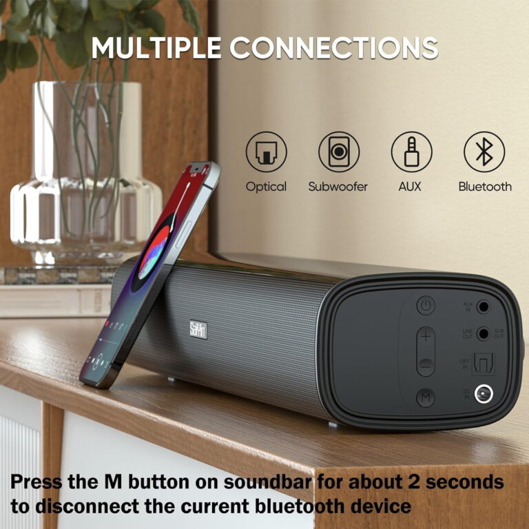 Saiyin 17″ Soundbar for TV – 40W Small Bluetooth Speaker