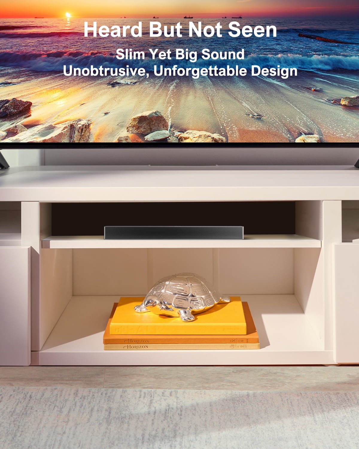 ULTIMEA Sound Bar for Smart TV with Subwoofer, 160W 2.1ch PC Soundbar for Game, Bass Boost, Bluetooth 5.3 Surround Sound Home Audio Speaker Work with HDMI ARC, Ultra-Slim Nova S40