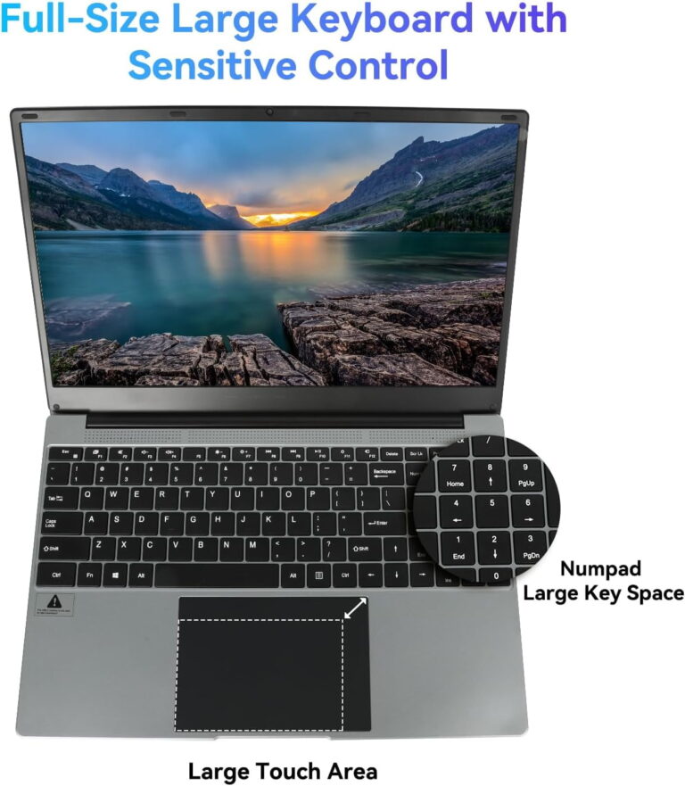 15.6”Laptop 12GB DDR4 512GB SSD, Quad-Core Intel Celeron N5095 Processors, 1080P Ips Fhd Display Laptop Computer, Numeric Keypad,Bluetooth 4.2, 2.4/5G Wifi