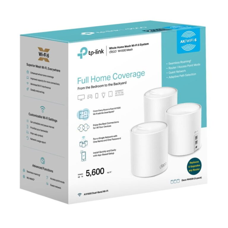 TP-Link Deco W4500 Wi-Fi 6 Mesh System – 5,600 Sq. ft. Coverage