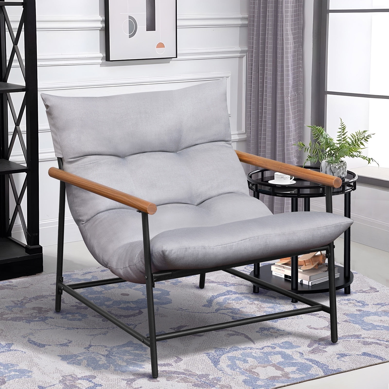 ATR ART to REAL Indoor Royal Rocking Lounge Cushion，Boucle Accent Chair Square CushionOnly Cushion， Grey