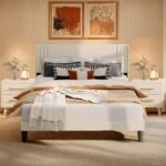 Bedroom Furniture Set, Lofka Queen Bed Frame, Nightstands Set of 2