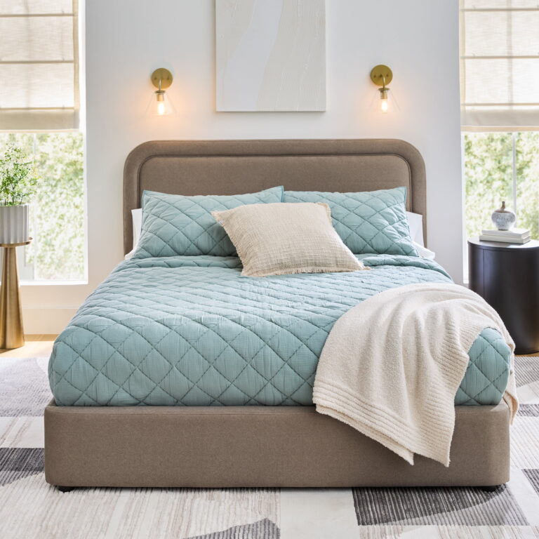 Better Homes & Gardens Juliet Queen Boucle Platform Bed, Ivory