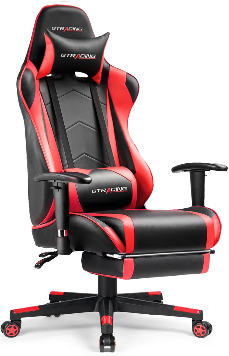 GTRACING Red Gaming Chair – Ergonomic with Footrest & Headrest