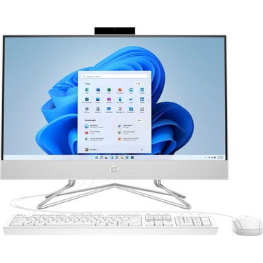 HP 27” All-in-One Desktop PC, AMD Ryzen 7 5700U, 12 GB RAM, 256 GB SSD & 1 TB Hard Drive, Full HD IPS Display, Windows 11 Pro, 720p Privacy Webcam, Dual Mics, Keyboard and Mouse (27-CB0052, 2022)