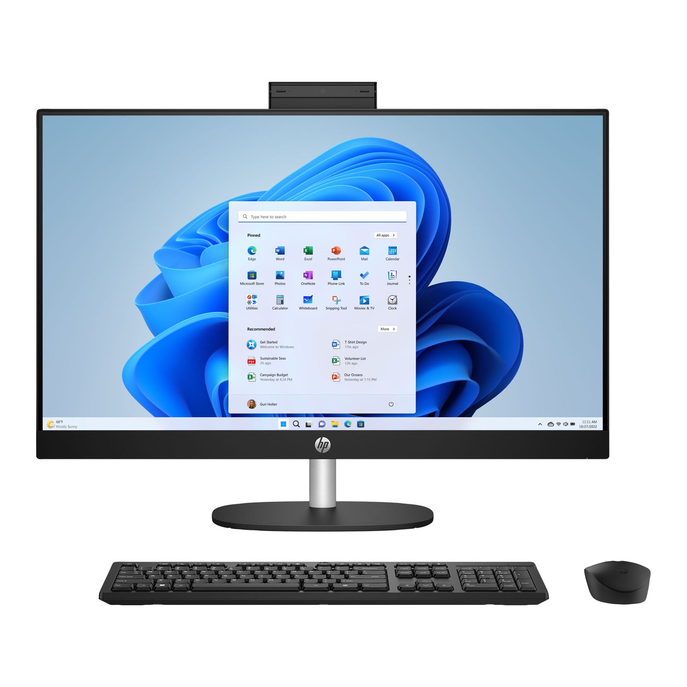 HP 27 inch Touch All-in-One Windows Desktop AMD Ryzen 7-7730U 12GB RAM 1TB SSD Jet Black