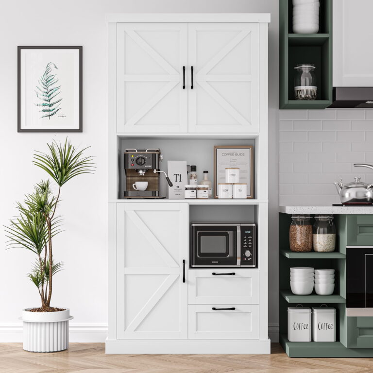 Homfa Tall Kitchen Pantry – Free-Standing Storage Cabinet