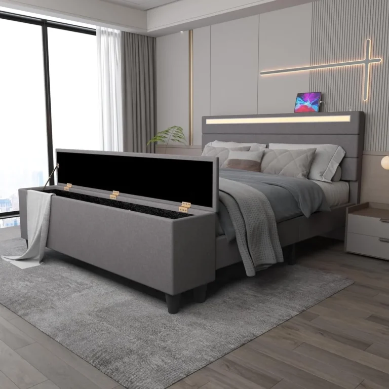 Kallabe 44&quote; LED Light Standard Bed Frame, Full