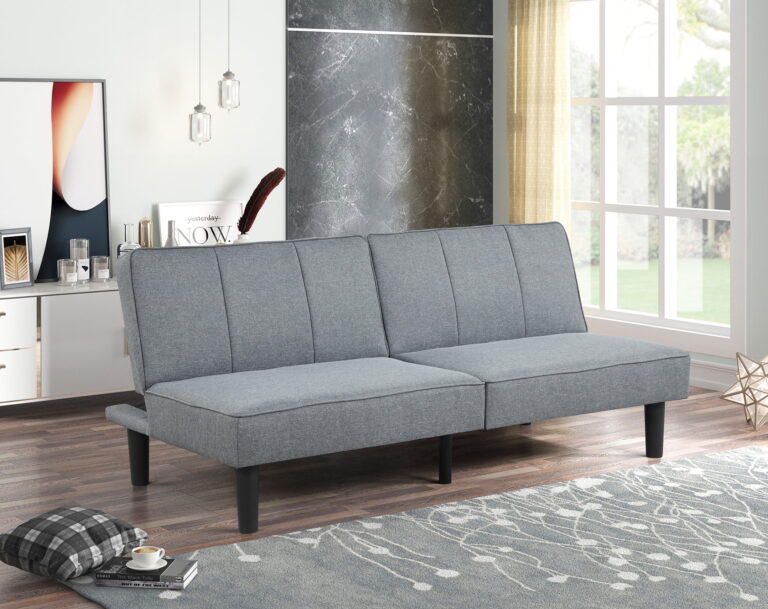 Mainstays 66″ Studio Futon – Gray Linen Upholstery