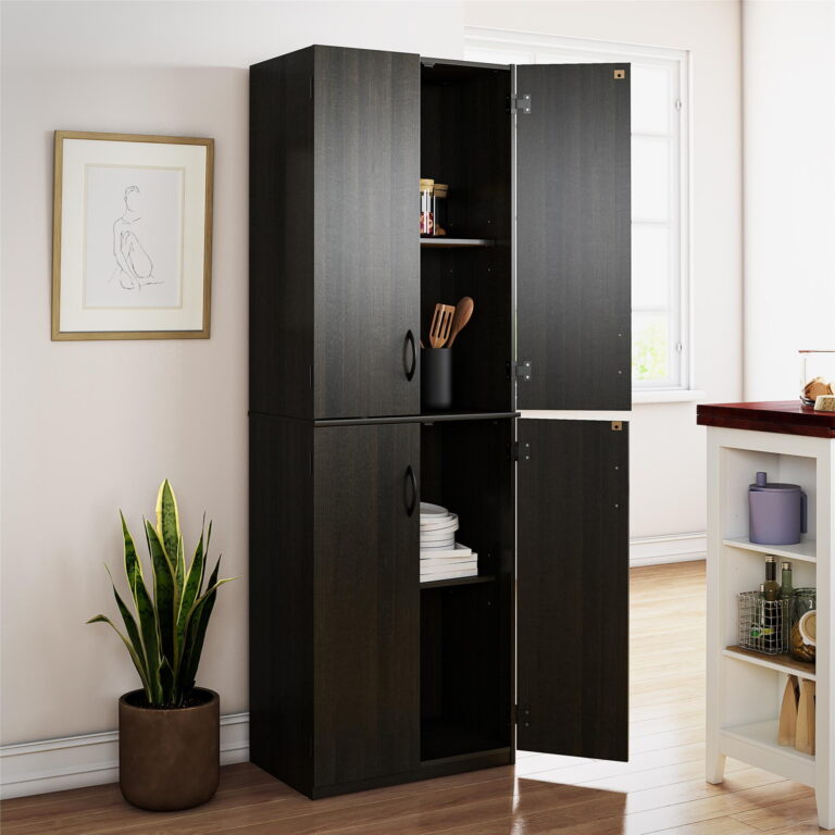 Mainstays 72&quote; 4-Door Storage Cabinet, Espresso