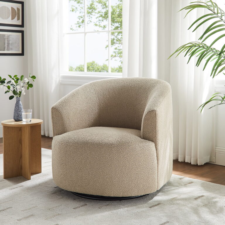 Mainstays Boucle Swivel Chair, Cream