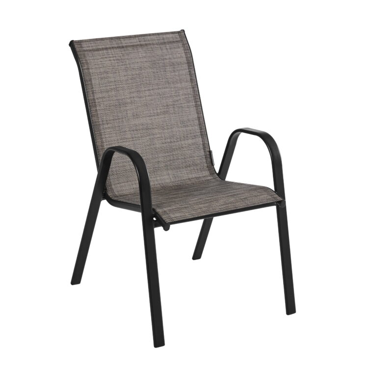 Mainstays Heritage Park Steel Outdoor Stacking Chair, Grey