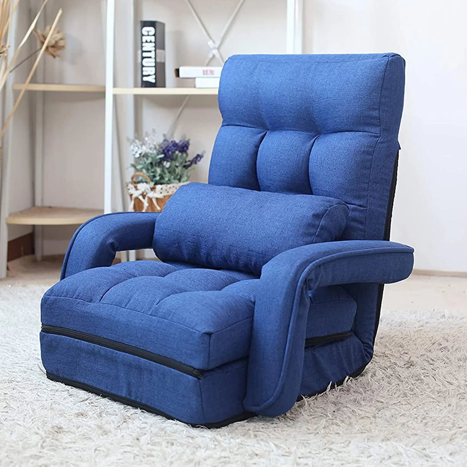 Folding Floor Chair 6-Position– Dark Gray
