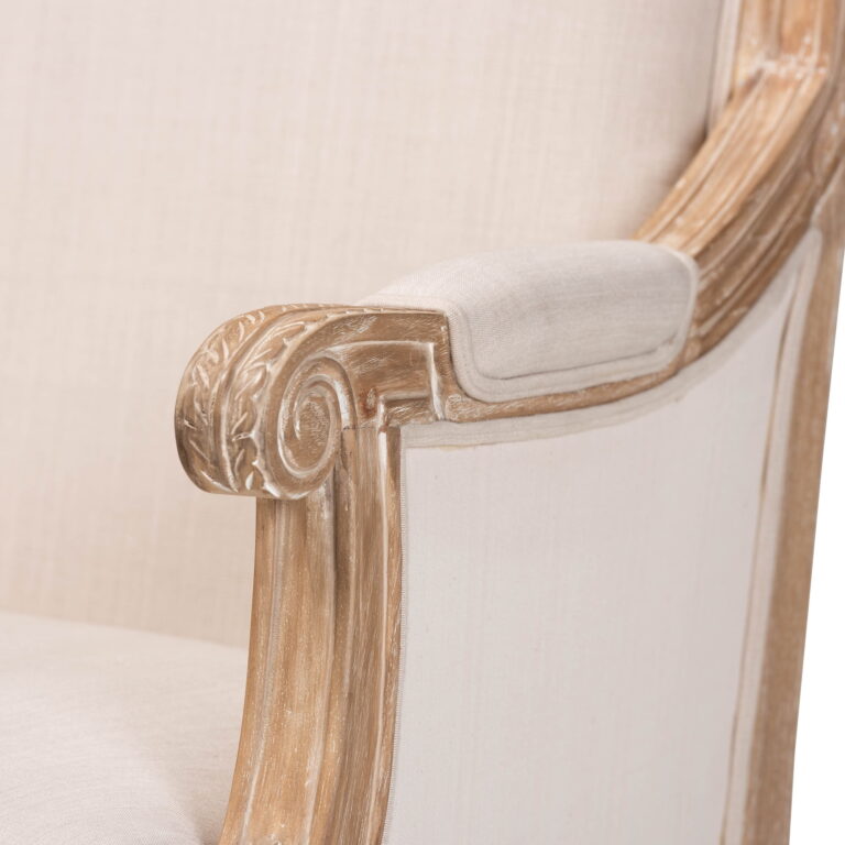 Baxton Studio Chavanon Accent Chair in Light Beige and Brown