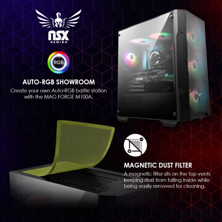 NSX GAMING PC – AMD Ryzen 5 5600G, 16 gb DDR4 3600, 512 gb M2 Nvme SSD, RGB Fans, W11