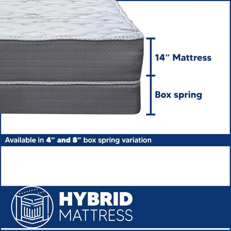 14-Inch Firm Double sided Tight Top Innerspring Mattress And 8&quote; Wood Traditional Box Spring/Foundation Set, Twin, Mink