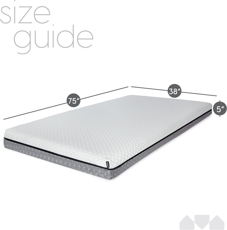 Milliard 5 in. Deluxe Memory Foam Mattress Twin, Dual-Sided – for Bunk Bed, Daybed, Trundle or Folding Bed Replacement