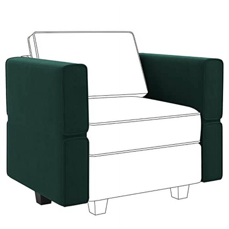 Belffin Modular Sofa Armrest Backrest Module for Modular Sectional Sofa Couch Side Armrest, Backrest Velvet Green