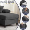 Zafly U shaped sectional sofa couch
