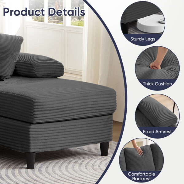 Zafly U shaped sectional sofa couch