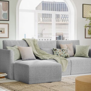 Beautiful drew modular sectional sofa | Gray Fabric