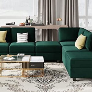 Belffin Modular Sofa Armrest Backrest Module for Modular Sectional Sofa Couch Side Armrest, Backrest Velvet Green