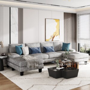 Furmax U shaped sectional sofa with chaise, 4 seat