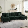 ZAFLY U shaped sectional sofa and couch for living room gray